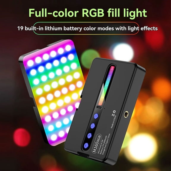 Osfvolr 2025 RGB LED Camera Phone Video Fill Light Full Color Rechargeable Dimmable Live Vlog Photography Photo Studio Lamp