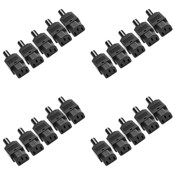 Osfvolr 20PCS IEC C13 Power Plug Connector C13 Female Plug Power Adapter Connector 3 Pin Power Socket 250V 10A AC Power Adapter
