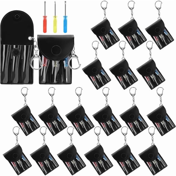 Osfvolr 20Set Mini Screwdriver Keychain Set ,Screwdriver Keychain,Fathers Day Dad Birthday Gifts Bulk,Party Favors Prizes