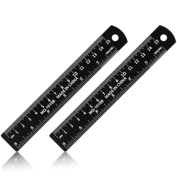 Osfvolr 24-Pack 6 Inch Stainless Steel Ruler with Metric & Imperial Measurements for Precise