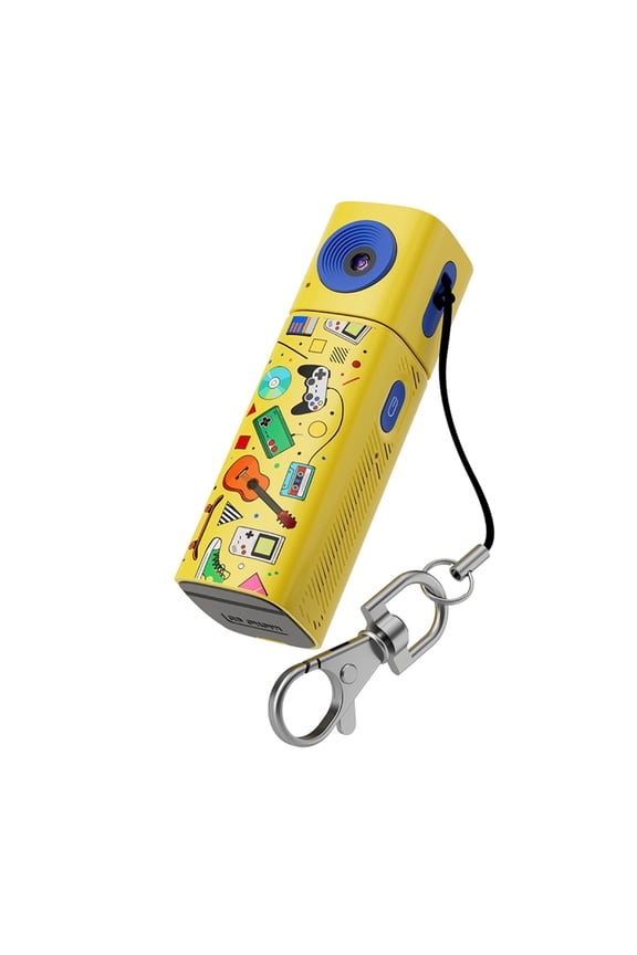 2K Thumb Keychain Camera Digital Mini Action Camera Retro Video Recorder Portable Pocket Small Camcorder Yellow