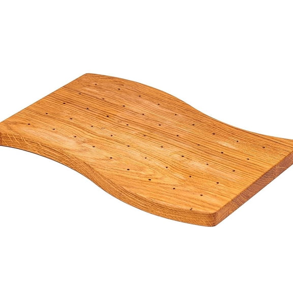 Osfvolr 2Pcs Wooden Skewer Holder Display, 30x15cm Wave Shape with 45 Holes for Parties, Barbecues, and Weddings