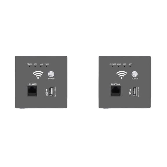 Osfvolr 2X 300Mbps 2.4Ghz WIFI Router Wireless WiFi Socket RJ45 AP Relay Smart USB Socket Panel Embedded Wall WIFI Router C
