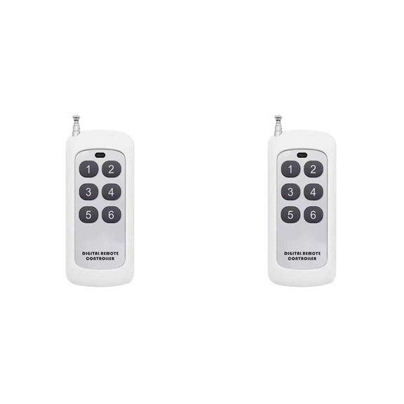 Osfvolr 2X 433MHz Wireless Remote Control, Long Range 1000m, Learning Code 1527, for Water Pumps, Tubular Motors, Lamps