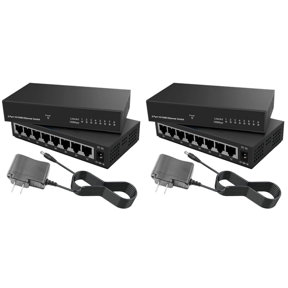 Osfvolr 2X 8 Port Gigabit Ethernet Switch RJ45 Hub Internet Splitter Smart Switch Ethernet Network Switch 10/100Mbps US Plug