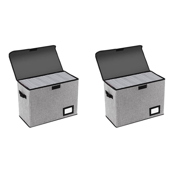 Osfvolr 2X Comic Book Storage Boxes, Back to School Fold Comic Short Box Case with Lid, Book Bin Container Holds 150 Comics Gray