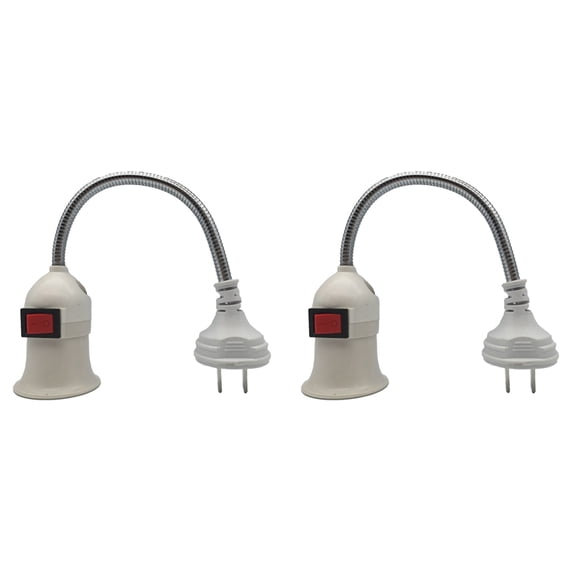 Osfvolr 2X E27 US Plug Lamp Base Conversion Led Light Wall Flexible Lamp Holder Converter with Switch Led Head Bulb Socket