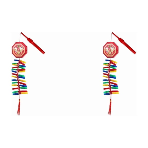 Osfvolr 2X Electronic Firework Handheld Firecracker Decoration with Sound Oriental Pendant Traditional Chinese