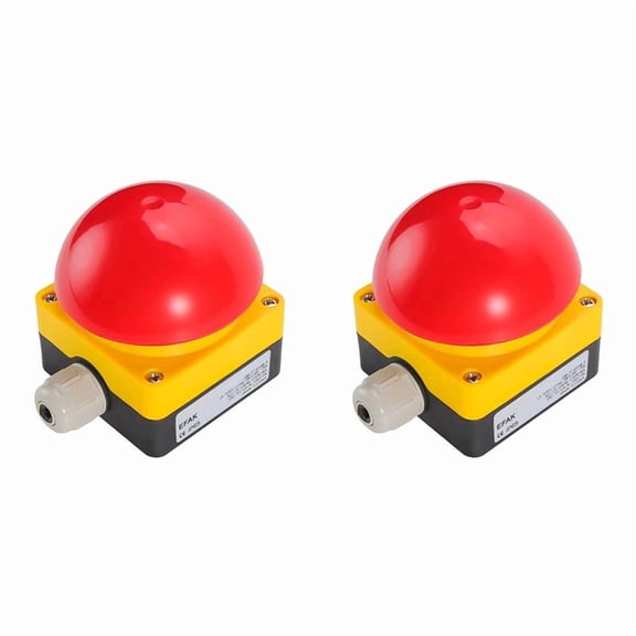 Osfvolr 2X Foot/Hand Switch IP65 EFAK Mushroom Head Emergency Stop Push Button Switch Self-Locking Self-Resetting Anti-Sho A