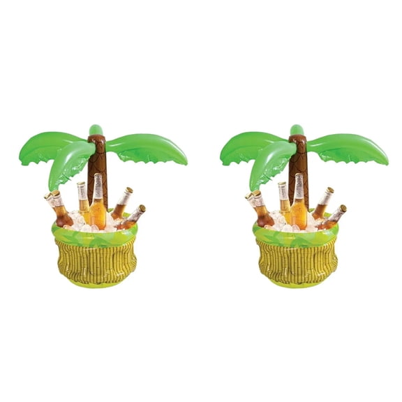 Osfvolr 2X Inflatable Drink Cooler Large Capacity Ice Bucket in Coconut Tree Design Inflatable Cooler for Indoor Outdoor Summer