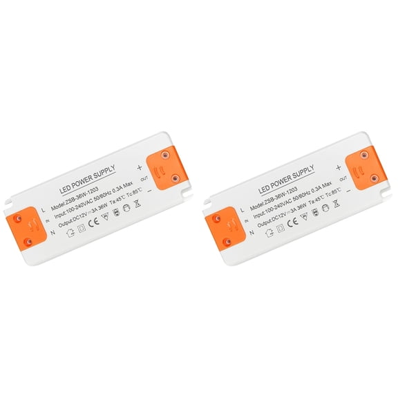 Osfvolr 2X LED Transformer 12V Power Supply,Transformer 230V to 12V LED,36W 3A LED Driver Transformer