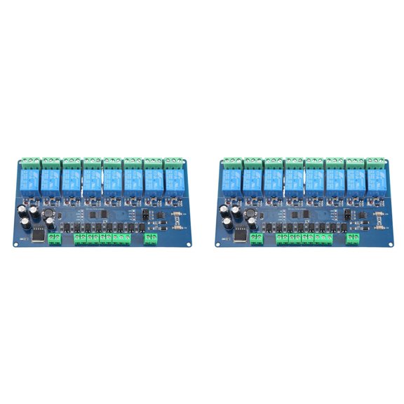 Osfvolr 2X Modbus-Rtu 8 Channel Relay Module Modbus RTU 8 Switch Input RS485 Communication TTL