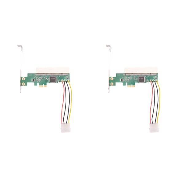 Osfvolr 2X PCIE to PCI Adapter PCI Express X1 to PCI Expansion Card Riser Board ASM1083 Chipset with 4-Pin Power Connector