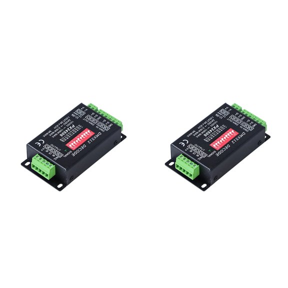 Osfvolr 2X PX24506 DMX512 Decoder Driver DMX512 3CH X 3A Amplifier 108W-216W12V 24V DC LED Controller for RGB LED Strip