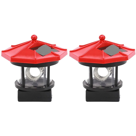 Osfvolr 2X Solar Lawn Light Solar Led Rotating Lighthouse Outdoor Waterproof Garden Courtyard Decoration