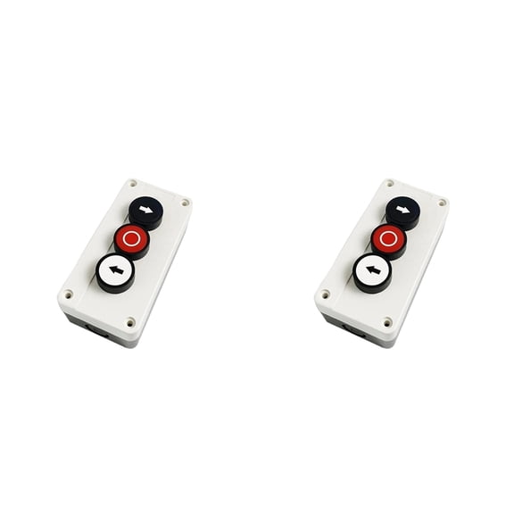 Osfvolr 2X Waterproof Three Hole Push Button Switch Box 2NO 1NC, Left-Right Stop Electrical Control Station