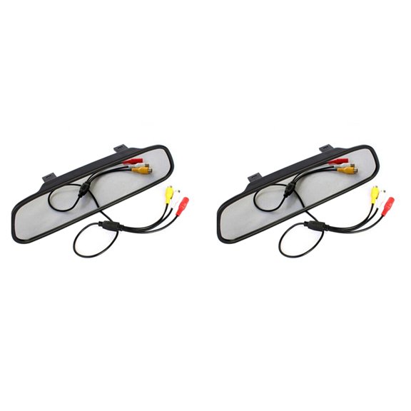 Osfvolr 2pcs 4.3-Inch Rearview Mirror Display Car HD LCD Screen DVD Display Reversing Camera Car Accessories