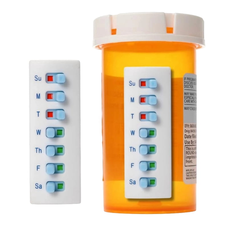Osfvolr 2pcs Pill Reminder for Meds Bottles, Arthritis-Friendly Pill ...