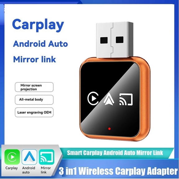 Osfvolr 3 In1 Wireless Carplay Adapter Smart Mirror Link Carplay Android Auto USB Dongle Wired Carplay to Wireless for Android