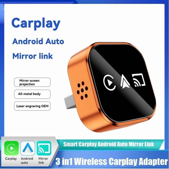 Osfvolr 3 In1 Wireless Carplay Adapter Smart Mirror Link for Android USB Dongle Android Auto Carplay Wired Carplay to Wireless