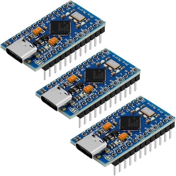 Osfvolr 3 Pack Pro Micro Board Module Atmega32U4 5V 16MHz USB Programming Development Board Microcontroller, for AR Duino IDE