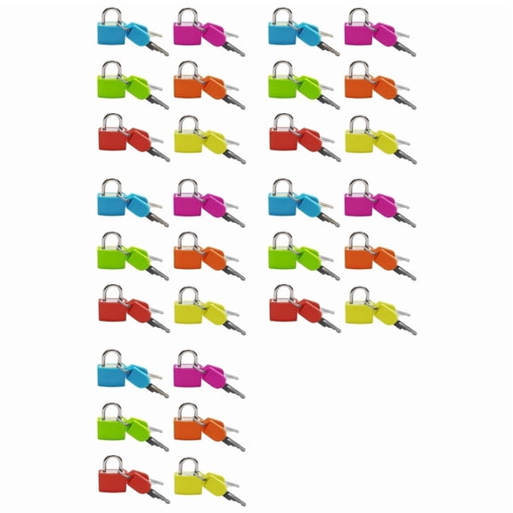 Osfvolr 30Pcs Suitcase Locks with Keys,Small Luggage Padlocks Metal Padlocks Mini Keyed Padlock for School Gym Classroom
