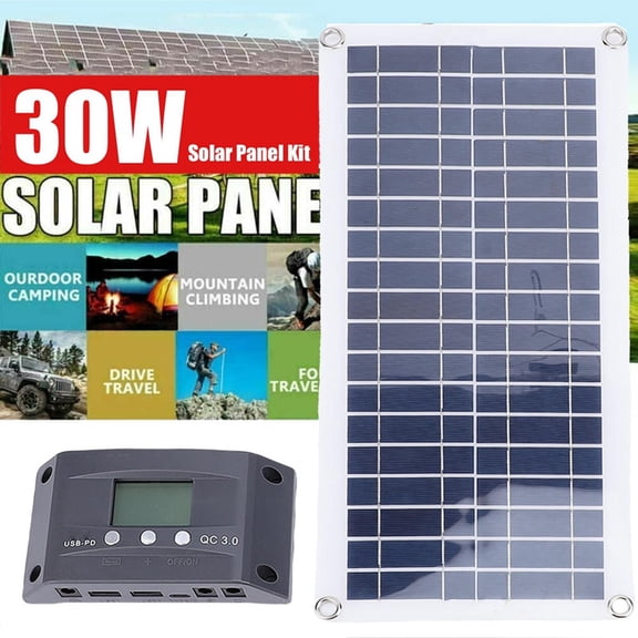 Osfvolr 30W Solar Panel Kit Solar Battery Charger MPPT Charge Controller with Smart Charging Protection for RV Boat Car Outdoor