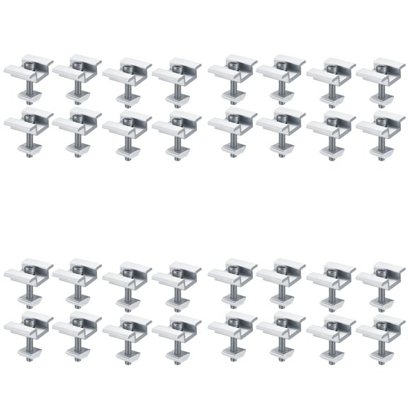Osfvolr 32Pack Solar Panel Mounting Brackets, Solar Panel End Clamps, Centre Clamps, for PV Solar Panel Solar Module 35mm