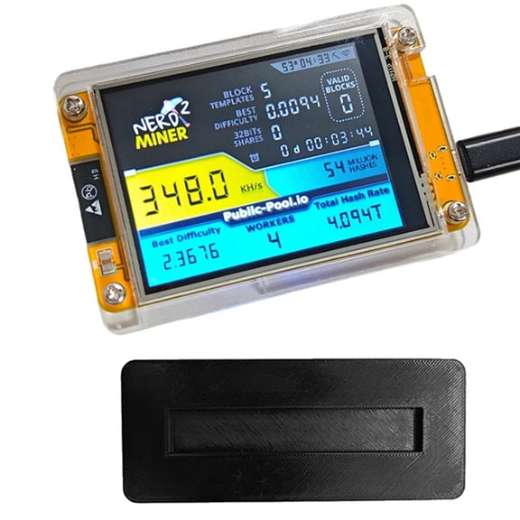 Osfvolr 350KH/S  +Base Upgraded Harshrate 2.8 Inch Smart Display Bitcoin Crypto Solo Miner for Home