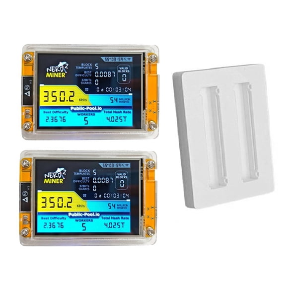 Osfvolr 350KH/S NMMinerNerdMiner+2 Slots Base Bitcoin Crypto Solo Miner 2.8 Inch Smart Display Upgraded Harshrate Home BTC