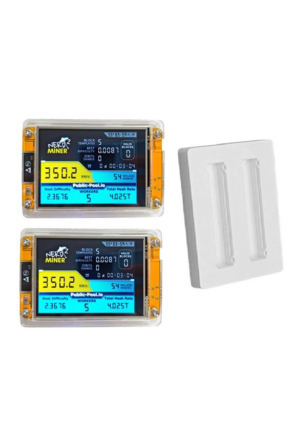 350KH/S NMMinerNerdMiner+2 Slots Base Bitcoin Crypto Solo Miner 2.8 Inch Smart Display Upgraded Harshrate Home BTC