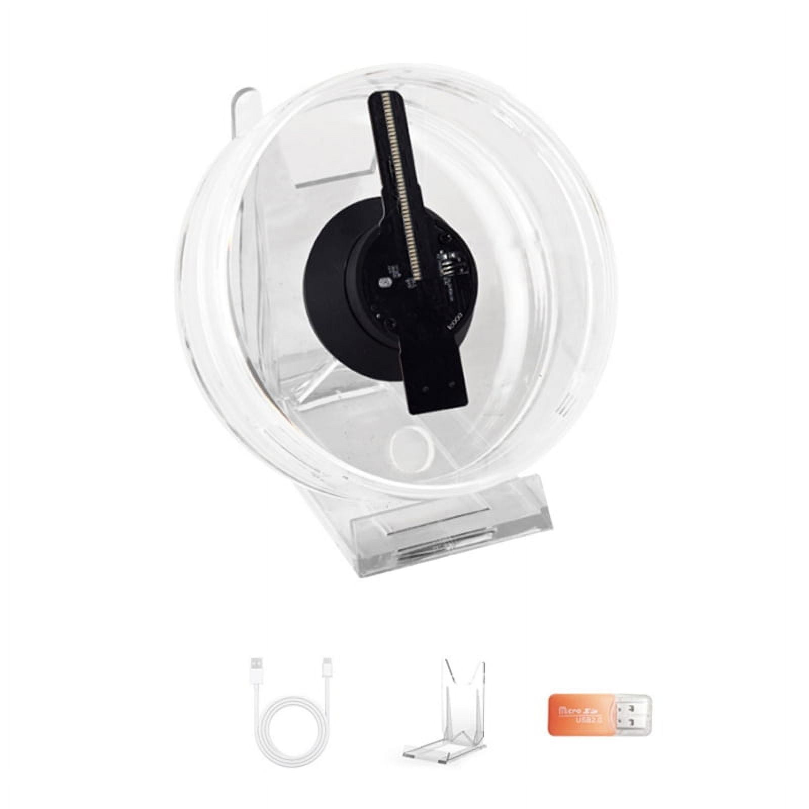 Osfvolr 3D Hologram Fan LED Projector Advertising Lights with Audio Playback for Shop Bar Advertising Display Light