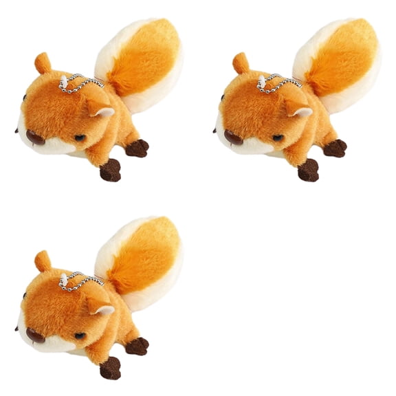 Osfvolr 3X A Cute Mini Squirrel Plush Toy Doll Pendant Decoration Keychain Keyring Backpack Oversized Tail Squirrel
