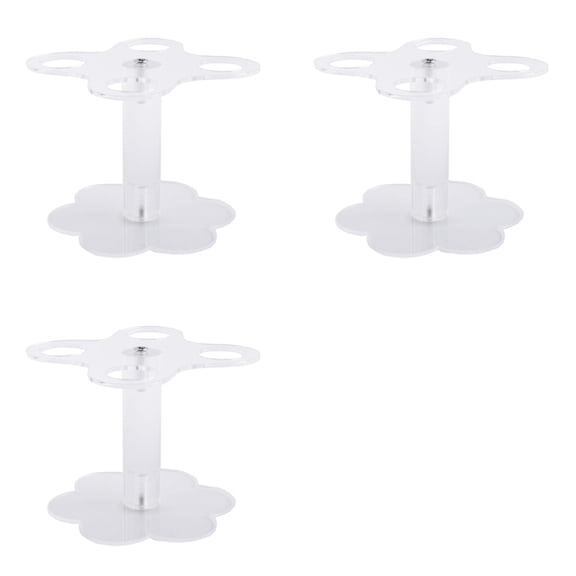 Osfvolr 3X Ice Cream Cone Holder,4 Holes Acrylic Cone Display Stand Waffle Sushi Hand Roll Stand Rack