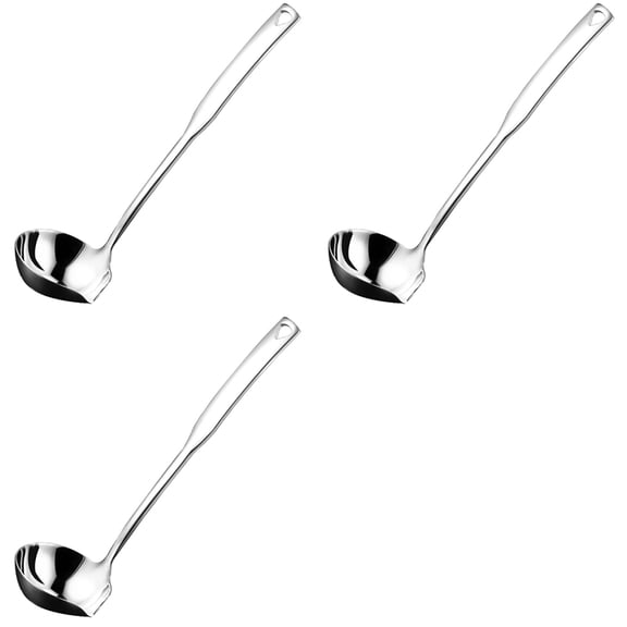 Osfvolr 3X Kitchen Soup Ladle 304 Stainless Steel Punch Ladell Spoons with Pour Spout Gravy Ladles 11.8 Inch
