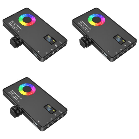 Osfvolr 3X RGB LED Video Fill Light 4000Mah Battery Rechargeable Video Light Used for Photography Video Live Fill