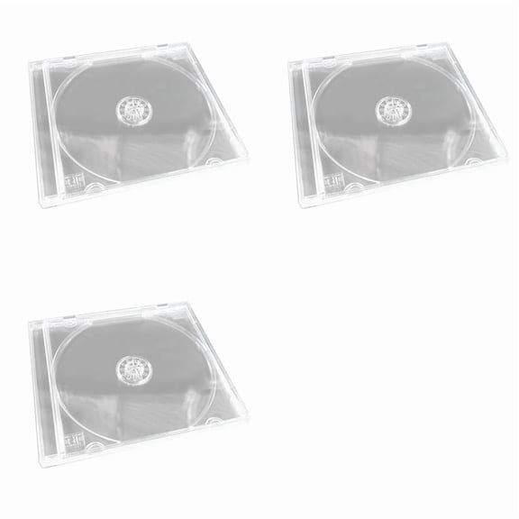 Osfvolr 3X Transparent Plastic CD/DVD Case Single Piece Disc Storage Organizer Album Box for Media Protection