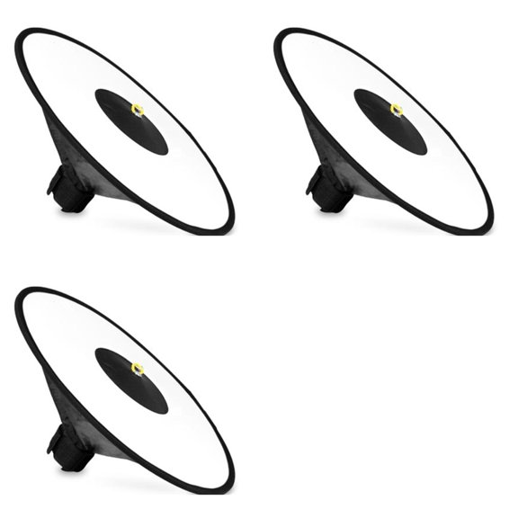 Osfvolr 3X Universal 44cm Round Flash Softbox Portable Foldable Style Speedlite Diffuser Reflector Strap for Camera Flash