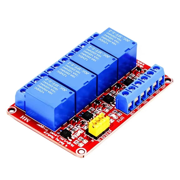 Osfvolr 4 Channel Relay Module 5V 12V Board Shield with Optocoupler Isolation Support High and Low Level Trigger 12V
