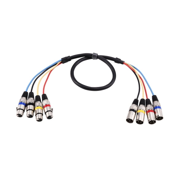 Osfvolr 4 Channel XLR Male to Female Snake Cable - Pro Audio Effects Snake for Live, Recording, Studios, and Gigs - Patch, Amp