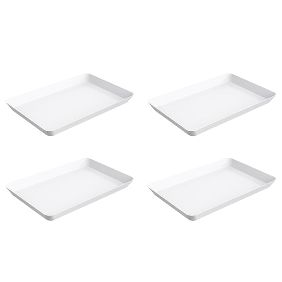 Osfvolr 4-Pack Serving Tray, Serving Platter for Parties Entertaining, Camping & Food Display, Reusable Plastic Trays in Kitchen