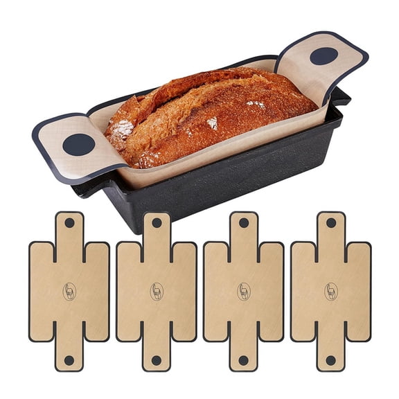 Osfvolr 4 Pack Silicone Bread Loaf Pan Liners, Reusable and Nonstick Silicone Bread Sling, Fit for 9.5x5,10x5 Inch Loaf Pans,