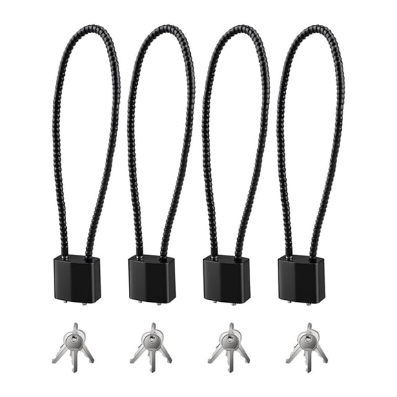 Osfvolr 4 Pcs Bike Cable Locks with Keys,15 Inch Heavy Duty Keyed Wire Lock Cable with Keys, for Bicycle Cabinet Fence Gate Lock