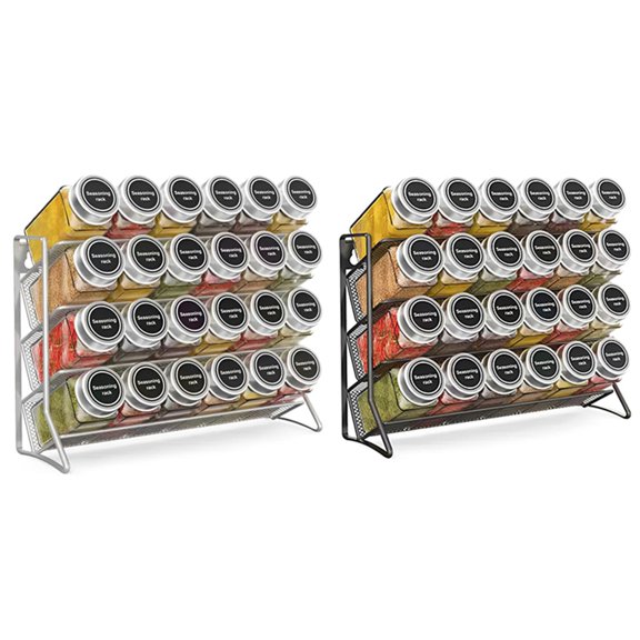 Osfvolr 4 Tier Spice Rack Storage Rack Countertop Stand Seasoning Organizer Countertop Spice Storage Holder for Pantry 2pc