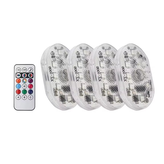 Osfvolr 4 in 1 Car Interior LED Ambient Light Kit with Touch Sensor Remote & Voice Control RGB for UTV ATV MOTO Decoration
