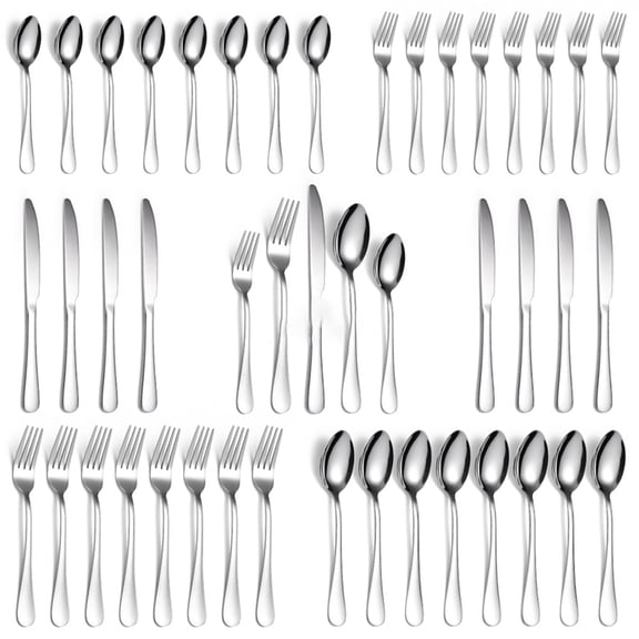 Osfvolr 40 Pcs Set,Food-Grade Stainless Steel Flatware Sets Include Dinner Knives Spoons and Forks Set Dishwasher Safe for Home