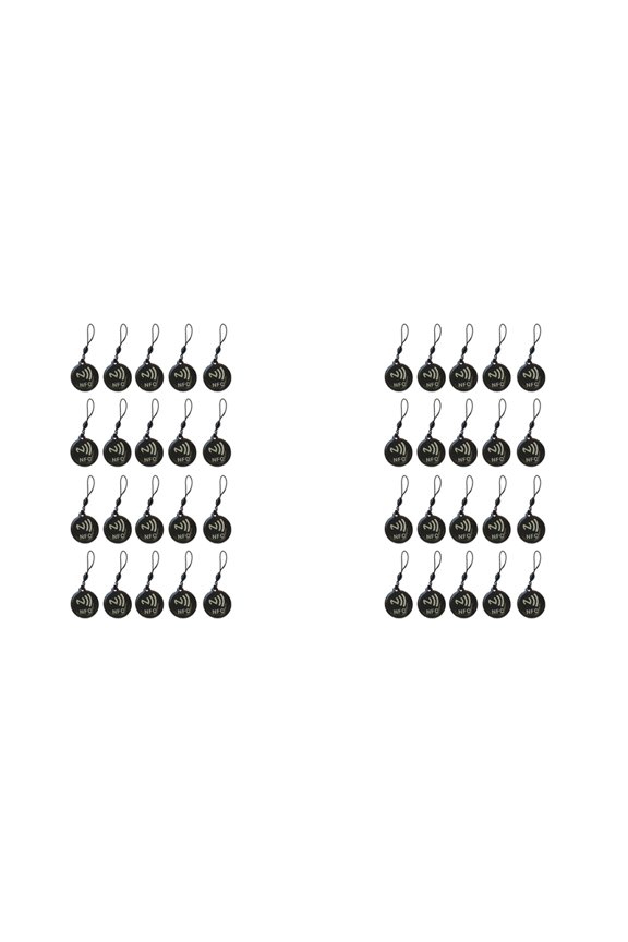 40Pcs NFC Tags Lable Ntag213 13.56mhz Smart Card for All NFC Enabled Phone Smart Business Card NFC 31.5x28mm Black