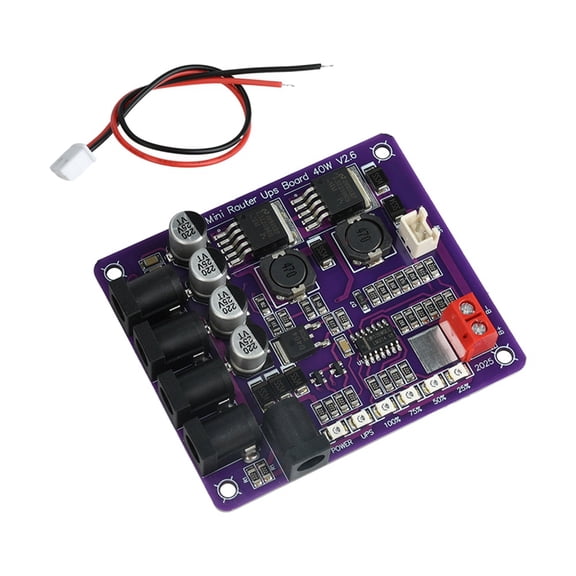 Osfvolr 40W Mini Router Uninterruptible Power Supply Board 12.6V UPS Battery Charging Board 4-Channel Output Module CA-403S