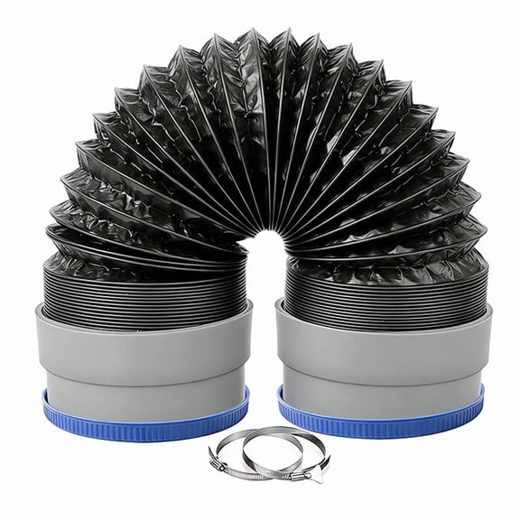 Osfvolr 4Inch Flexible Dryer Vent Hose, 5FT Aluminum Dryer Duct with Rubber Seals Connectors, Heat- Exhaust Hose