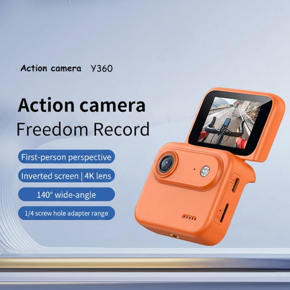 Osfvolr 4K Action Camera 2.0inch HD Flip Screen Vlog Camera Waterproof Sports Cam for Cycling Bike Travel Recording
